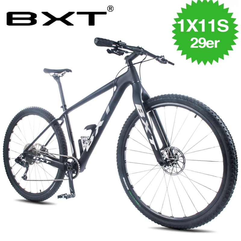 BXT горная углеродистая сталь волокно велосипед 1*11 скоростной 29*2 1 горный жесткий