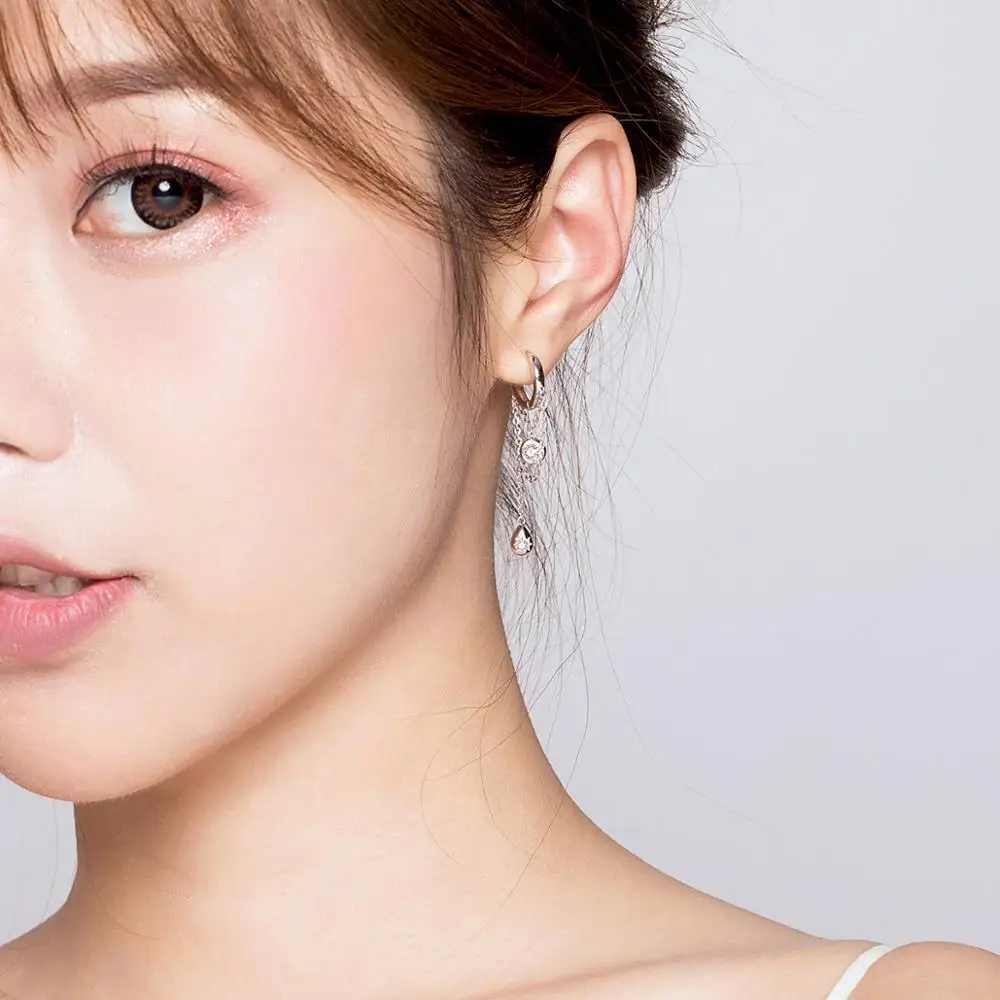 2018 Hot Sale Fashion Jewelry Drops of water Brincos Oorbellen Long Statement Tassel Zircon Drop Earrings For Women Gift