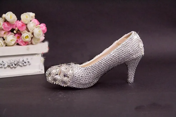 Новая горячая Распродажа на высоком каблуке Водонепроницаемый Уникальный Игристые С кристалалми и стразами свадебная обувь вечерние туфли популярная обувь женские