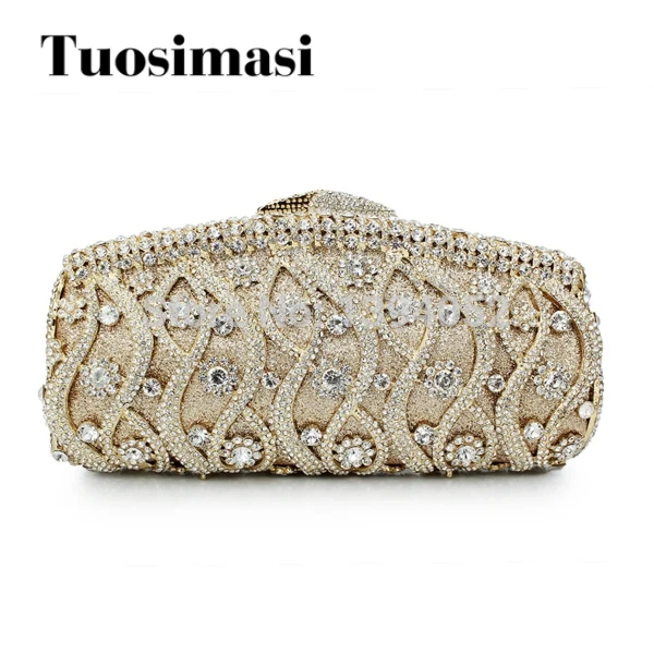 gold hard case clutch bag