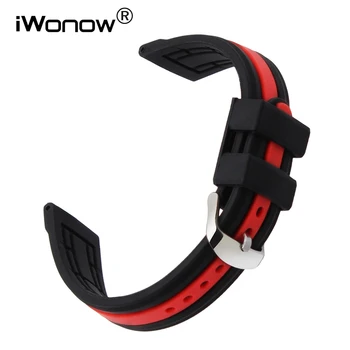 

20mm Silicone Rubber WatchBand for Samsung Gear S2 Classic R732 R735 Bradley Timepiece Watch Band Wrist Strap Bracelet Black Red
