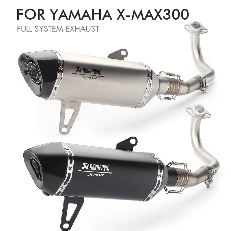 

51mm Motorcycle Exhaust Ppe Muffler Escape akrapovic Middle Link Pipe Fit All With DB killer For Yamaha XMAX300 Xmax250 Slip-on
