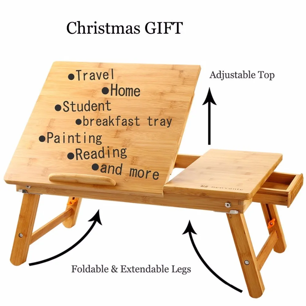 Laptop Desk Kids Table Adjustable 100% Bamboo Foldable Breakfast Serving Bed Tray Tilting Top Drawer TV Dinner Tray Laptop Desk Kids Table Adjustable 100% Bamboo Foldable Breakfast Serving Bed Tray Tilting Top Drawer TV Dinner Tray