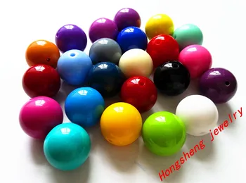 

Random mixing color 20mm 105pcs/lot Chunky Acrylic Solid Beads for Colorful Chunky Beads Jewelry necklace making