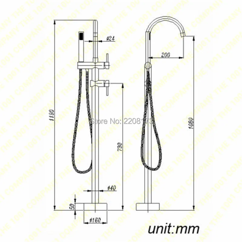 Bathtub Faucet 2 Ways Spout Hand Shower Diverter Floor Mounted Bathtub Mixer Bathroom Faucet Bathroom Shower Faucet Set