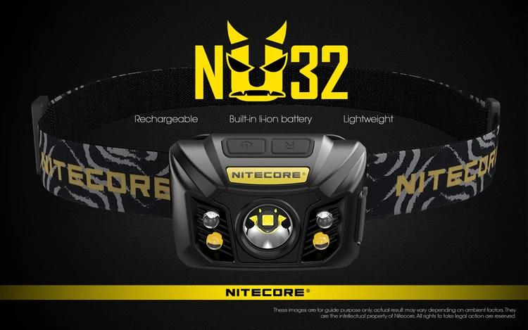 NITECORE NU32 CREE XP-G3 S3 светодио дный 550 люмен встроенный Перезаряжаемые Батарея фары Шестерни Открытый Поиск кемпинг