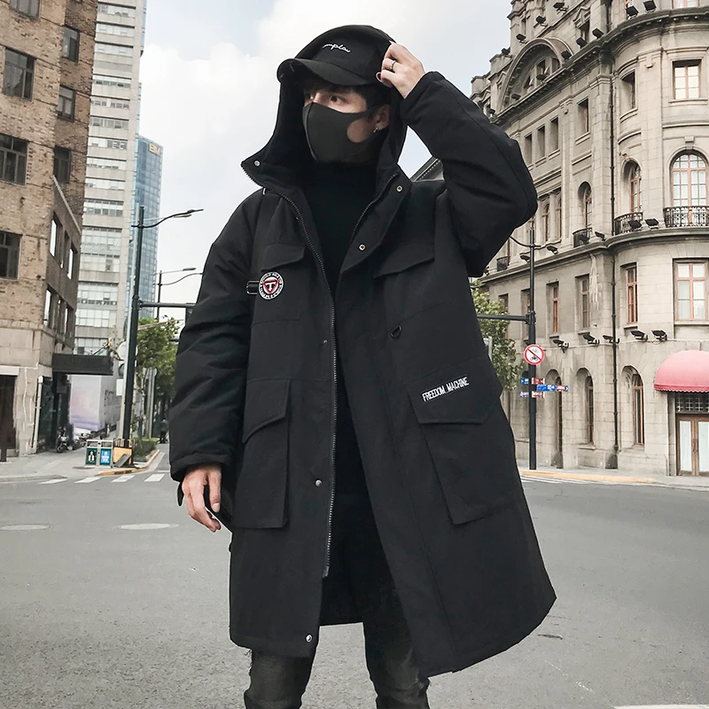 

Winter Men Parka Jacket Long Coat Male Thick Cotton-Padded Fashion Jacket High Quality Parka Coat Male Fashion Fashion Coats