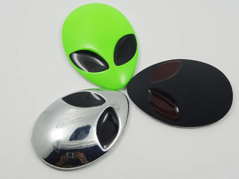 6 color Metal 3D Alienware Alien Head Auto Logo Sticker Vinyl Badge Car UFO Decals Graphic High
