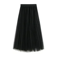 Летняя Горячая Новая длинная юбка женская сетчатая плиссированная юбка макси винтажная Нижняя юбка в стиле "Лолита" DailyFalda юбка jupe femme 40
