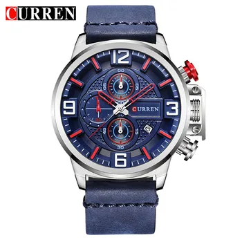 

CURREN Brand Wristwatches Fashion Sports Men Watches Leather Strap Male Clock Chronograph Quartz-Watch Relogio Masculino