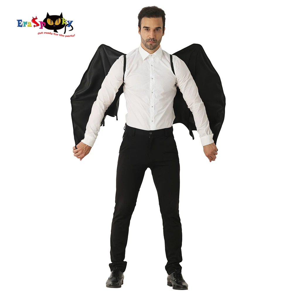 

Eraspooky Black Dinosaur Wings Cosplay Halloween Costume Adults Leather Dragon Wings Costumes Bat Carnival Festival Party Props