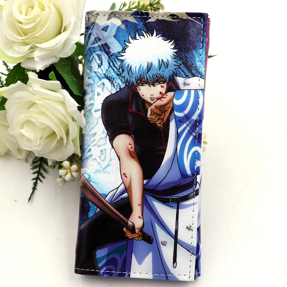

Gintama Sakata Gintoki Anime Long Synthetic Leather Wallet Black Butler Money Bag Dragon Maid Colorful Card Holder Purse