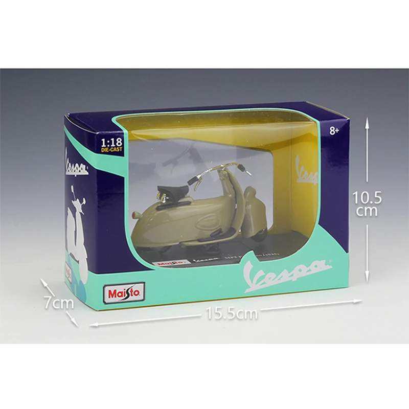 Модель MAISTO 1:18 Vespa Mp5 Paperino из сплава гибкие вращающиеся колеса игрушка для детей