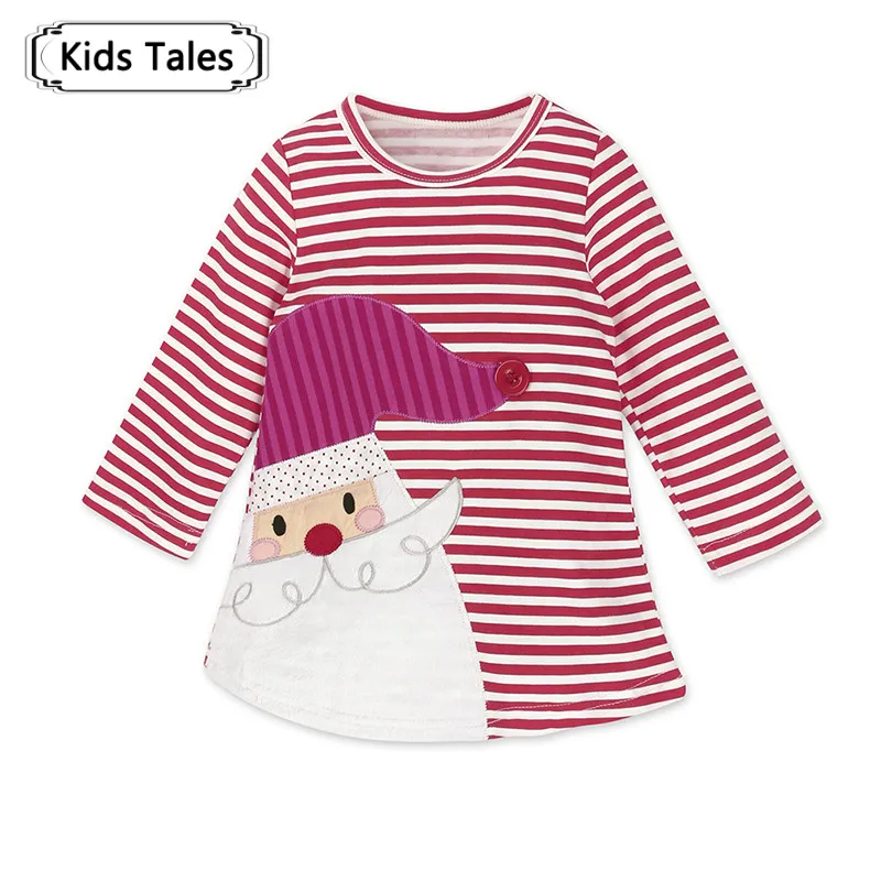 

SQ338 New Cute Baby Girls Clothes Christmas Girls Dress Santa Claus Girls Cotton Dress with Long Sleeve Clothes for 1-6y babies