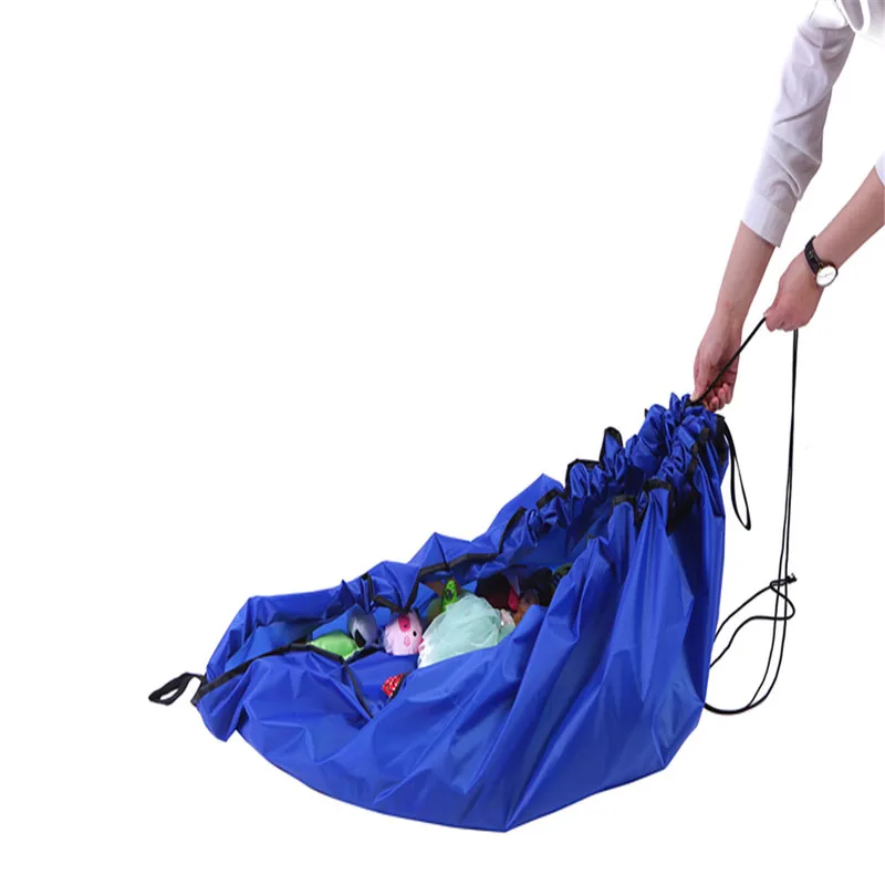 المحمولة الاطفال لعبة حقيبة التخزين تلعب حصيرة اللعب المنظم مربع بطانية في الهواء الطلق الأطفال أكياس الرباط حبل Rangement حقيبة سفر