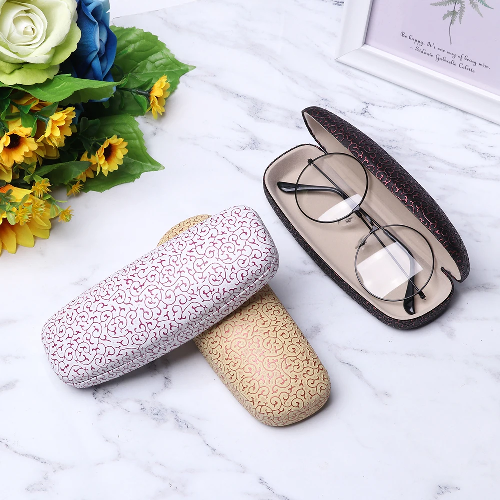 New Fashion Print Eyeglasses Box Sunglasses Eye Glasses Case for Women Men Hard Metal Glasses Protector Box Eyewear Accessories