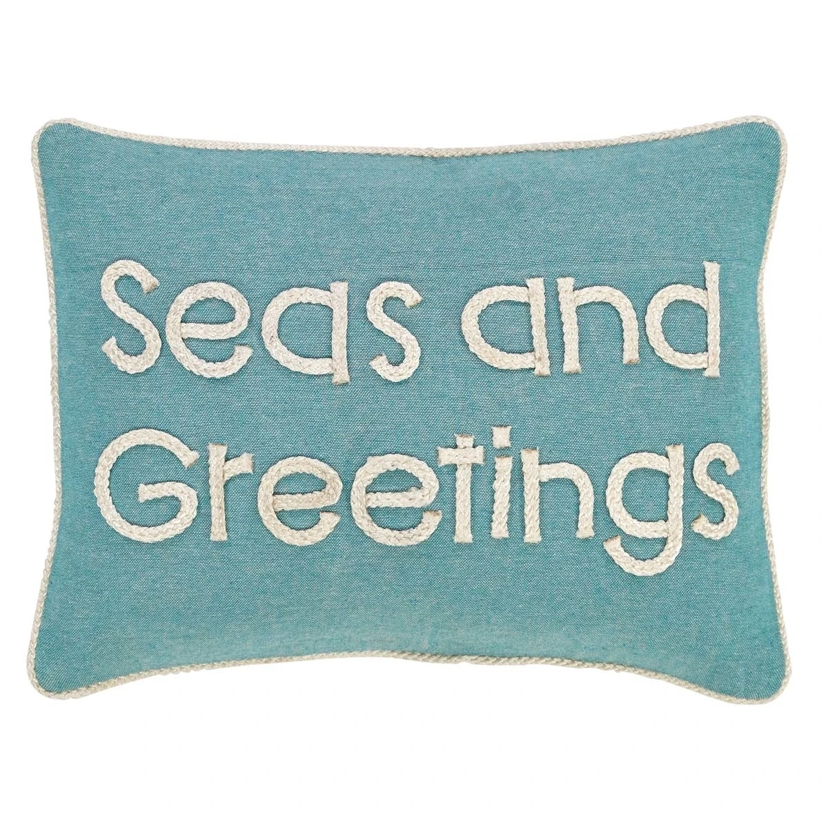 Seasonal Decor Sanbourne Seas and Greetings Blue 14x18 Pillow