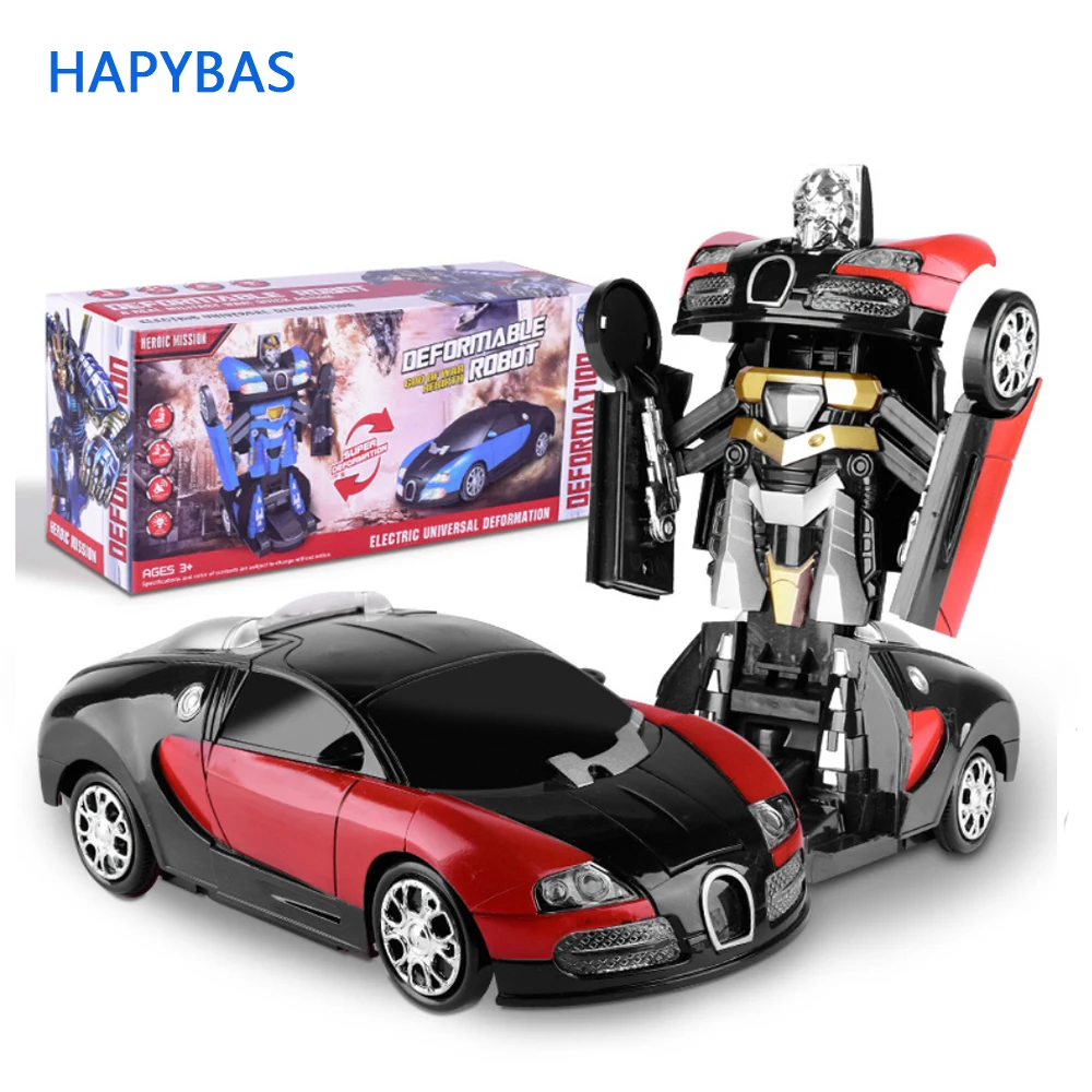 Deformación de música electrónica coche Juguetes Transformer Robot Auto De Juguete De Luz Cool