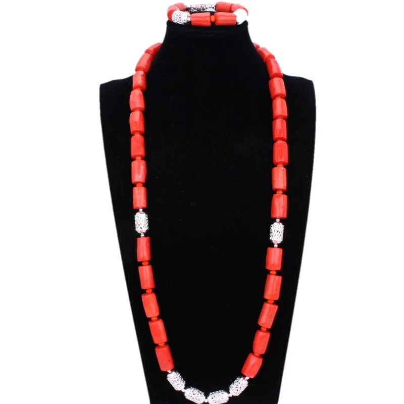 4UJewelry Nigerian Men Nature Original Coral Beads Jewelry Set For