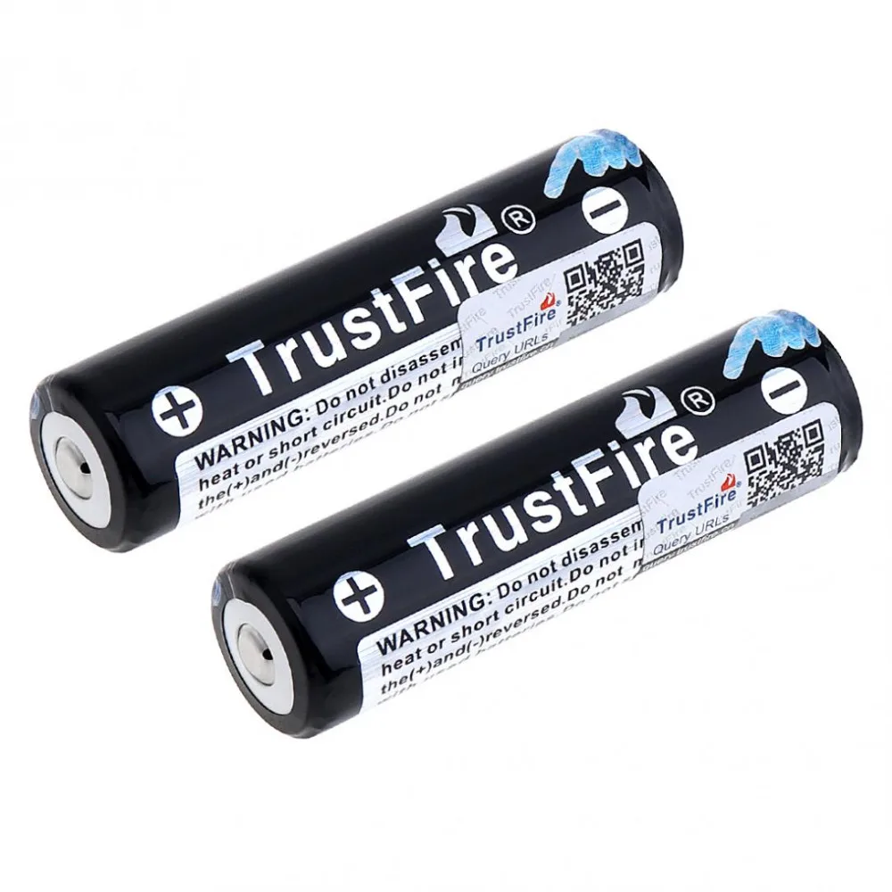 

2pcs/lot High Capacity TrustFire Protected 18650 2600mAh 3.7V Li-ion Rechargeable Battery with Safety Relief Valve