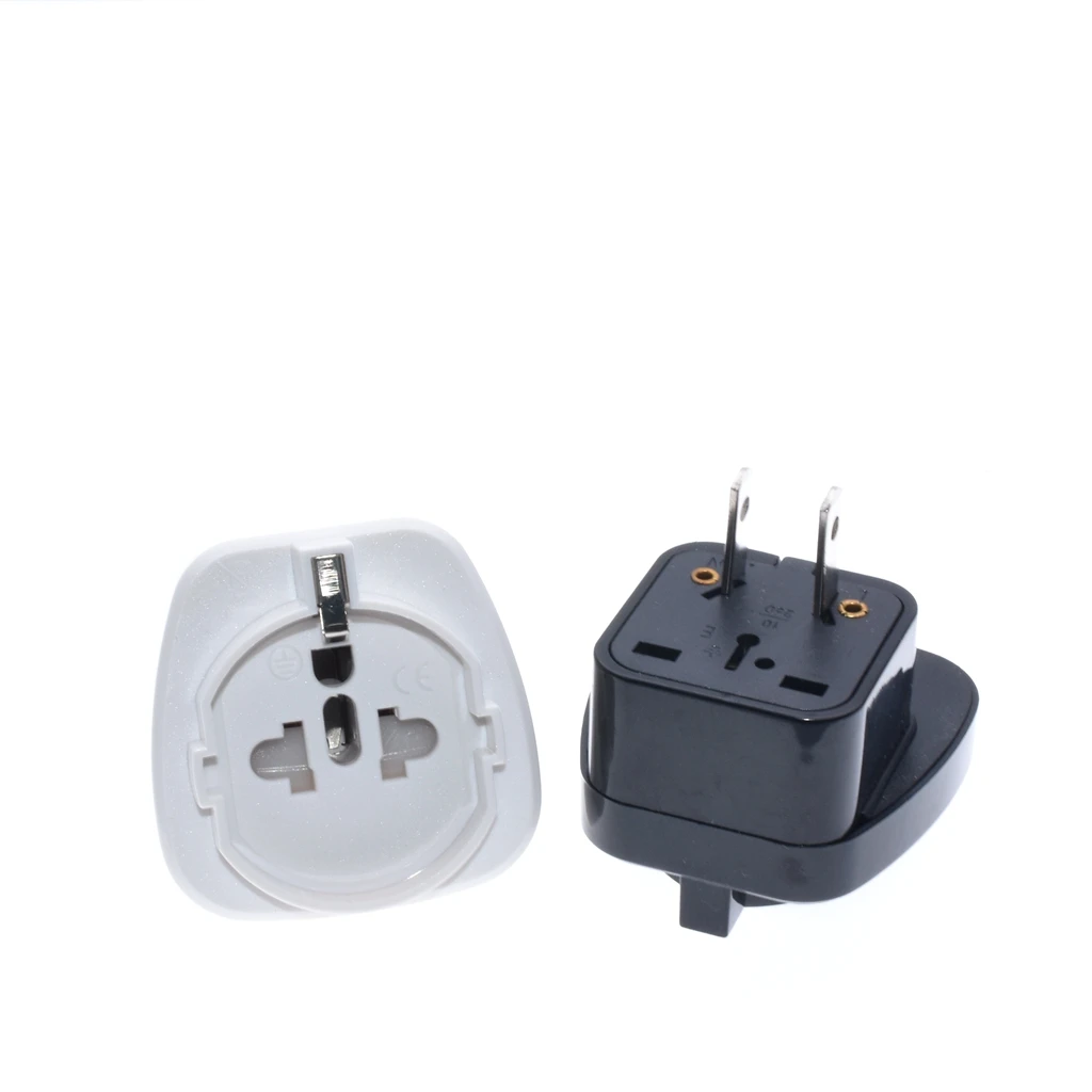 

Black/White 2 pin American socket adaptor Embedded Swiss Italy round foot use in USA american flat plug adapter converter plug