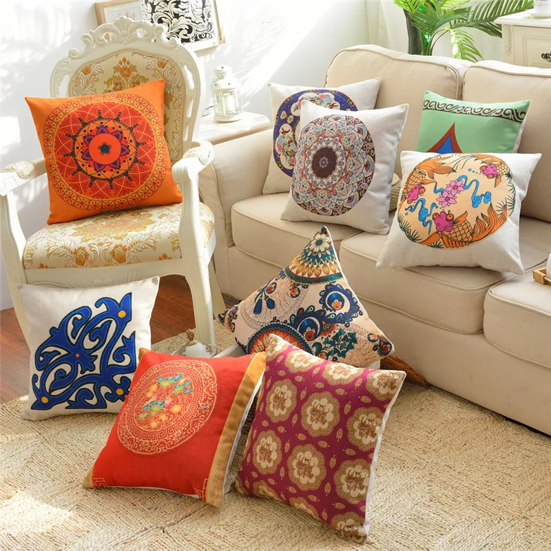 

wholesale wedding gift pillow cover Classical retro Mandela style sun lines decorative cushion cover home car sofa pillow case
