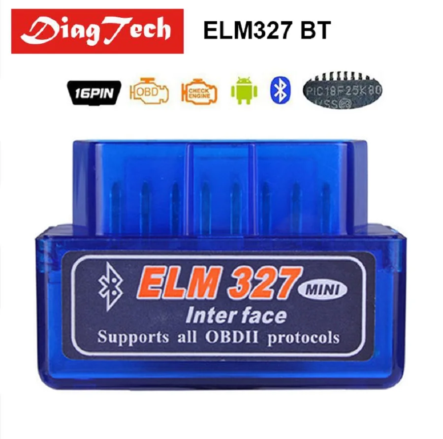 Профессиональный сканер кодов ELM327 V1.5 PIC18F25K80 Mini ELM 327 Bluetooth OBD2 / OBDII для