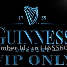 LA089-Guinness VIP Только бар светодиодный неоновый свет вывеска домашний декор ремесла