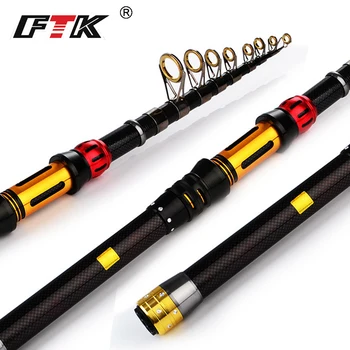

FTK High Carbon Fiber Telescopic Spinning Rod 1.8m 2.1m 2.4m 2.7m 3m 3.3m Short Mini Fishing Rod Spinning Ocean Rock