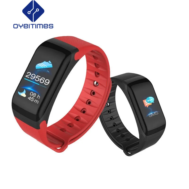 

OYEITIMES Smart Band Blood Pressure F1P Sport Fitness Tracker Smart Bracelet IP67 Sleep Monitoring For IPhone & Android Phones