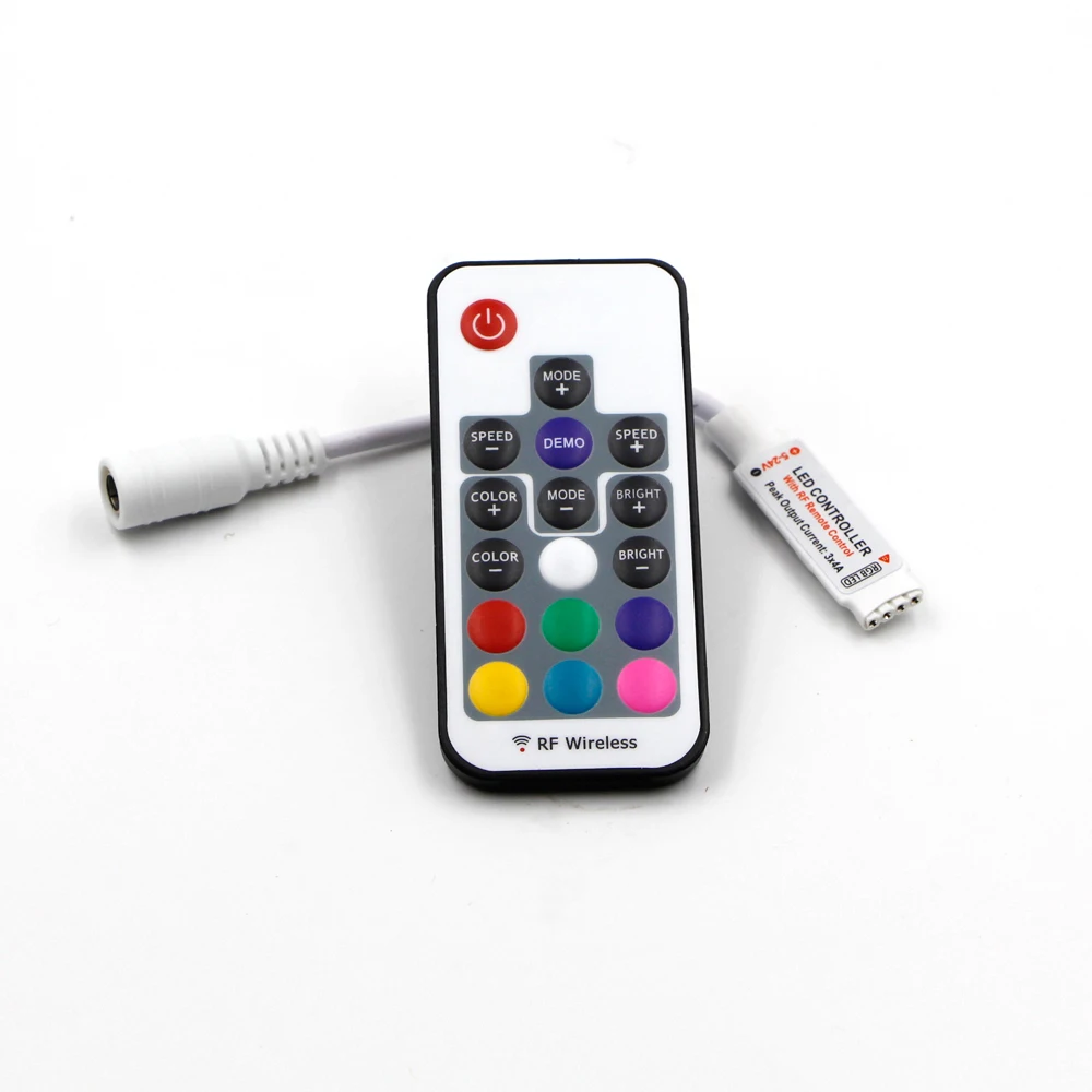 

LED RGB Controler DC 5V 12V 24V 17key RF Wireless Remote Controller DIY Dynamic For 5050 3528 2835 SMD RGB LED Strip Tape Light