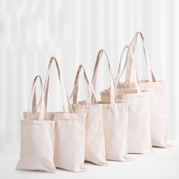 

Blank Pattern Canvas Shopping Bags Eco Reusable Foldable Shoulder Bag Handbag Tote Cotton Storage Bags Custom