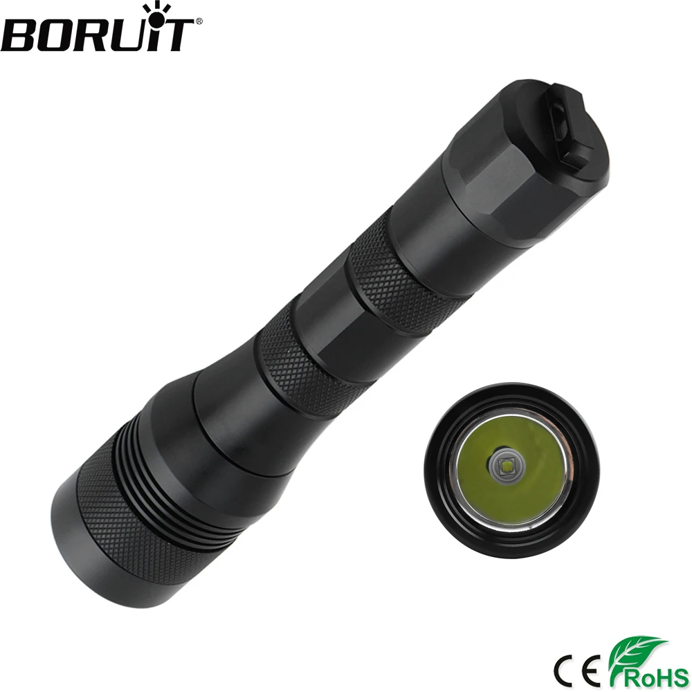  BORUiT DIV01 LED Scuba Diving Flashlight High Power XM-L2 1050lm Dive Torch Underwater 150M 18650 S - 32868967884