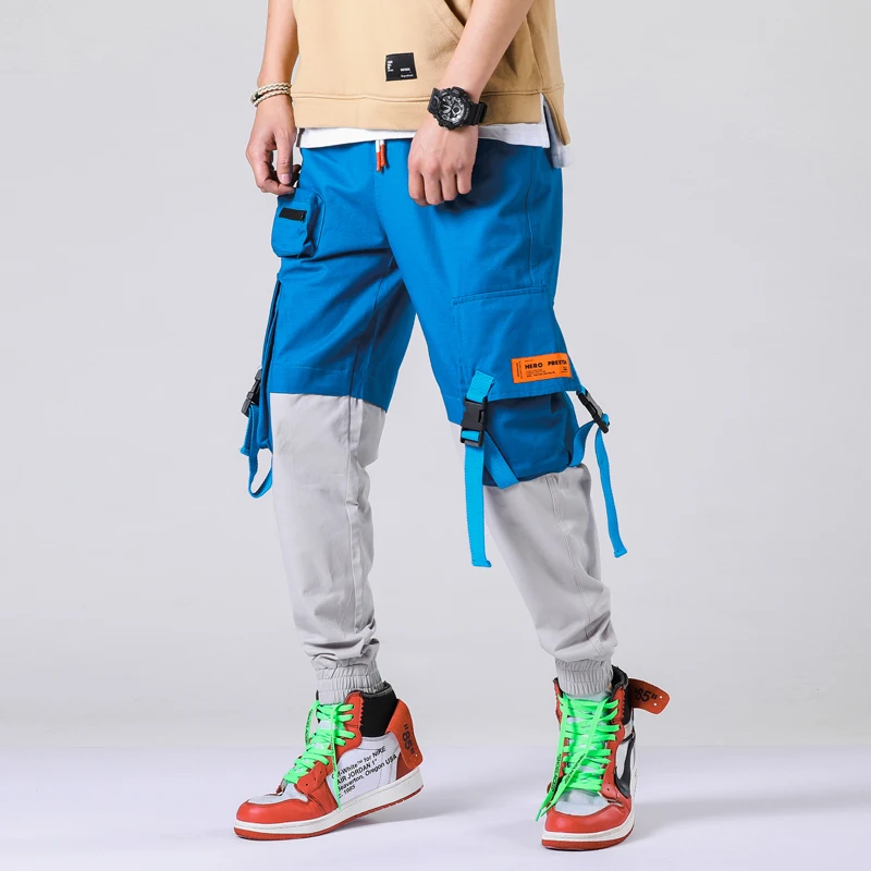 Для мужчин боковые накладные карманы шаровары хип-хоп Повседневное мужской Tatical бегунов Брюки Модные Повседневное повседневные штаны - Цвет: 689