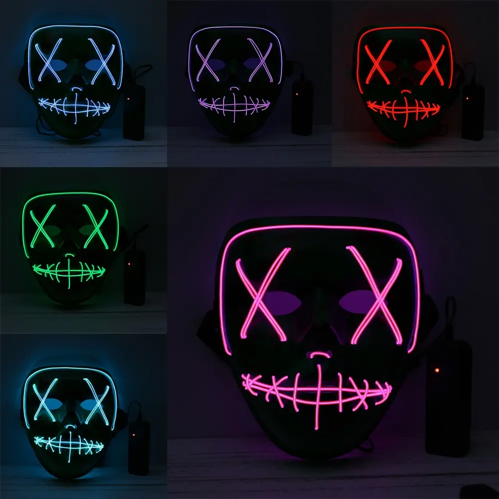 

Halloween Mask LED Light Up Party Mask The Purge Election Year Great Funny Masks Festival Supplies Costume 2018 New Year Cosplay