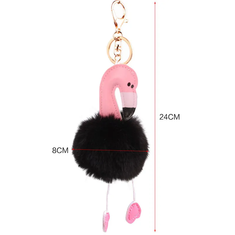 Модная сумка Подвеска из искусственной кожи Фламинго пушистый помпон мяч брелок плюшевая игрушка брелок