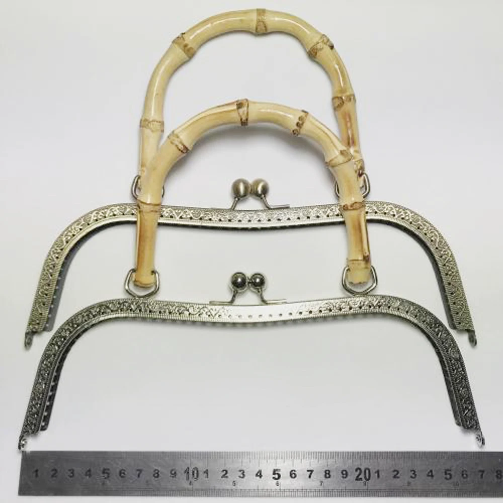 27cm big size women DIY handbag metal clasp with bamboo handle female