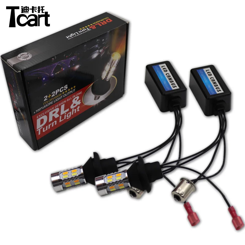 Tcart 2x T20 7440 Автомобильный светодиодный светильник дневной ходовой + указатель