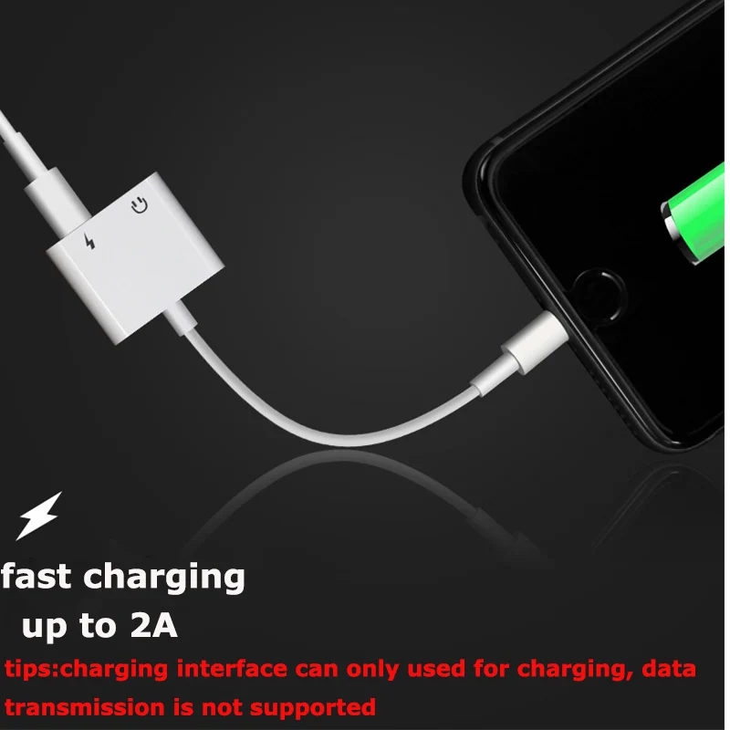 2 в 1 разъем адаптера 3 5 мм наушники гарнитура 2A зарядка Aux аудио для iphone 7 7plus 8