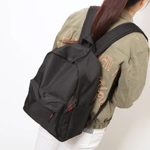 Simple Korean style pure color canvas women backpack college student school book bag leisure backpack