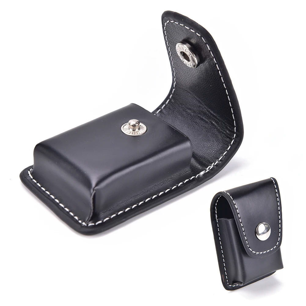 

1PCS Windproof Black High-grade Leather Cover For Lighter Men Cigarette Lighter Holder Bag Small BoxCase For Zippo Super Match