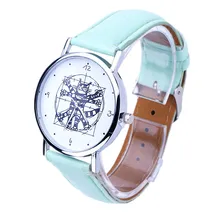 2016 Hot Sale Wholesale Women Leather Analog Quartz Wrist Watch New Fashion Women Dress Wristwatch Free Shipping Ladies Gift