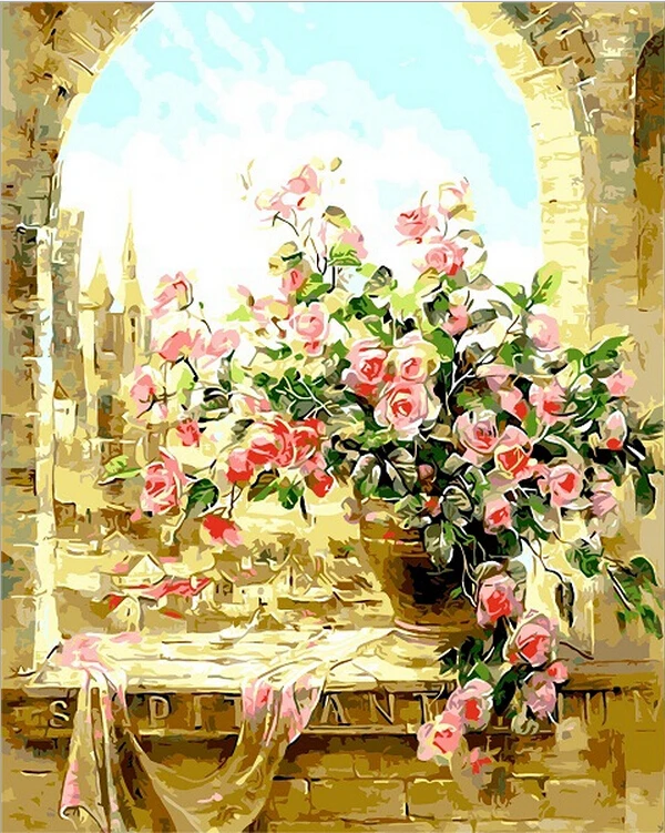 DIY Frameless Pictures Paint By Numbers Digital Oil font b Painting b font On Canvas handwork