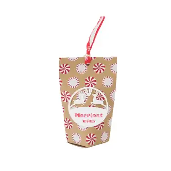 

24PCS/set Christmas Candy Box Vintage Kraft Paper Bag Creative Gift Candy Box Small Paper Bag