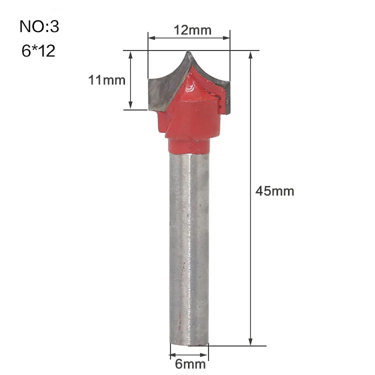 1 шт., 6 мм хвостовик, инструменты с ЧПУ, твердосплавные круглые носовые биты, круглые концевые резаки, шейкер, резак, инструменты для деревообработки - Длина режущей кромки: NO3