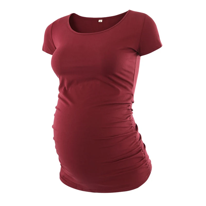 Комплект из 3 предметов; женская одежда для беременных; топ с коротким рукавом и рюшами сбоку; футболка в стиле пэчворк; топы; Одежда для беременных - Цвет: pic