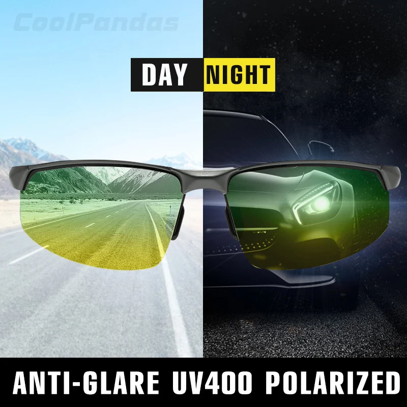 

Men Polarized Sunglasses Day Night Vision Glasses Women Multifunction Anti-glare Sport LOGO Goggles Safe Driving Glasses oculos