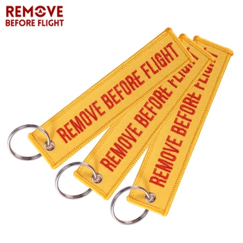

3PCS Car Keychain Orange Remove Before Flight Embroidery Key Ring Luggage Safety Tag Motorcycle Key Chains for Aviation Gift New
