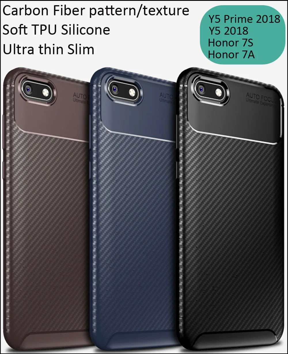 COCOSE чехол из углеродного волокна для Huawei Y5 Prime 2018 Honor 7A 7S TPU силиконовая матовая