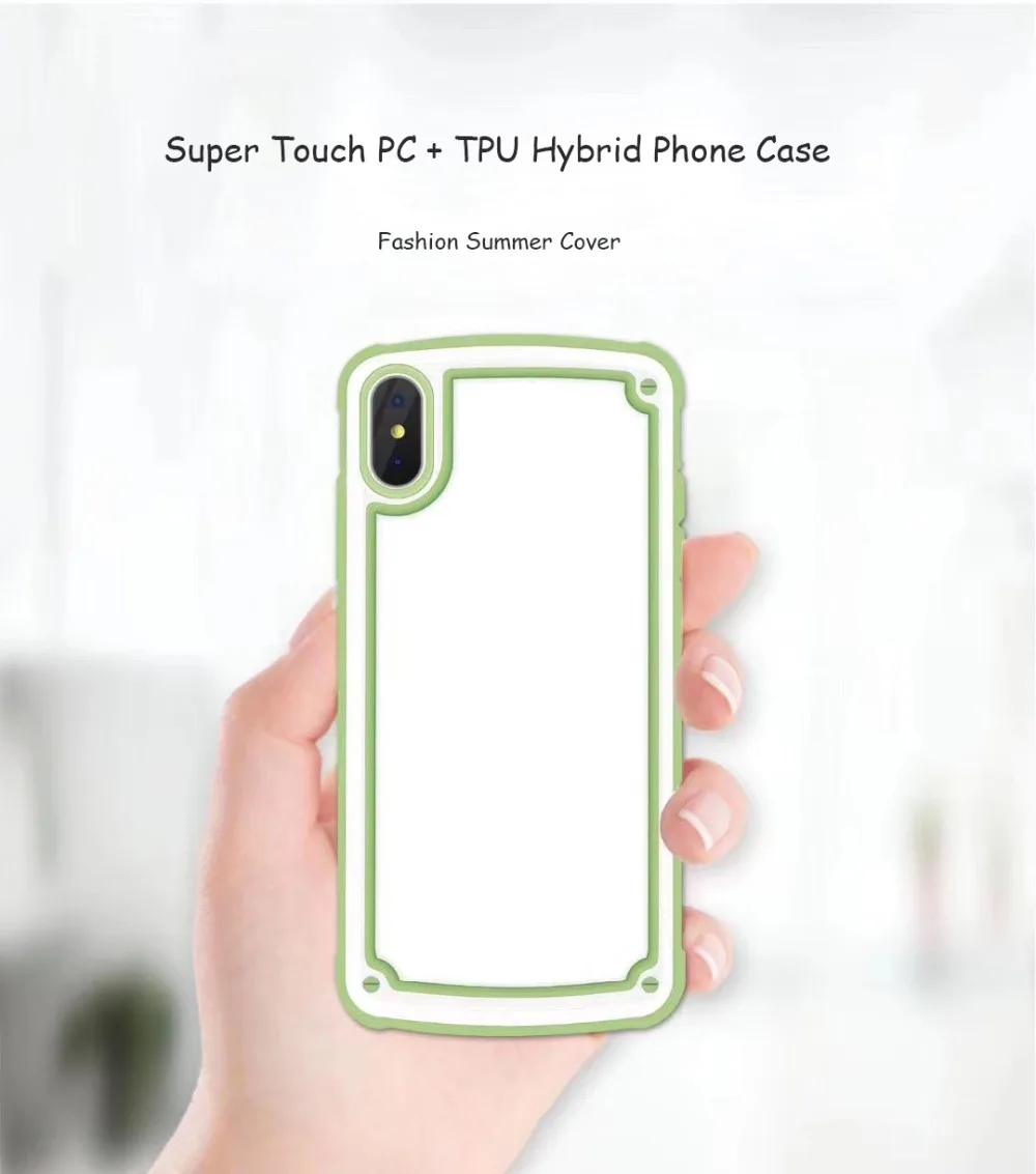 Case For iPhone Xr X Xs Max Cover Korean Candy Color Transparent PC + TPU Shockproof (28)